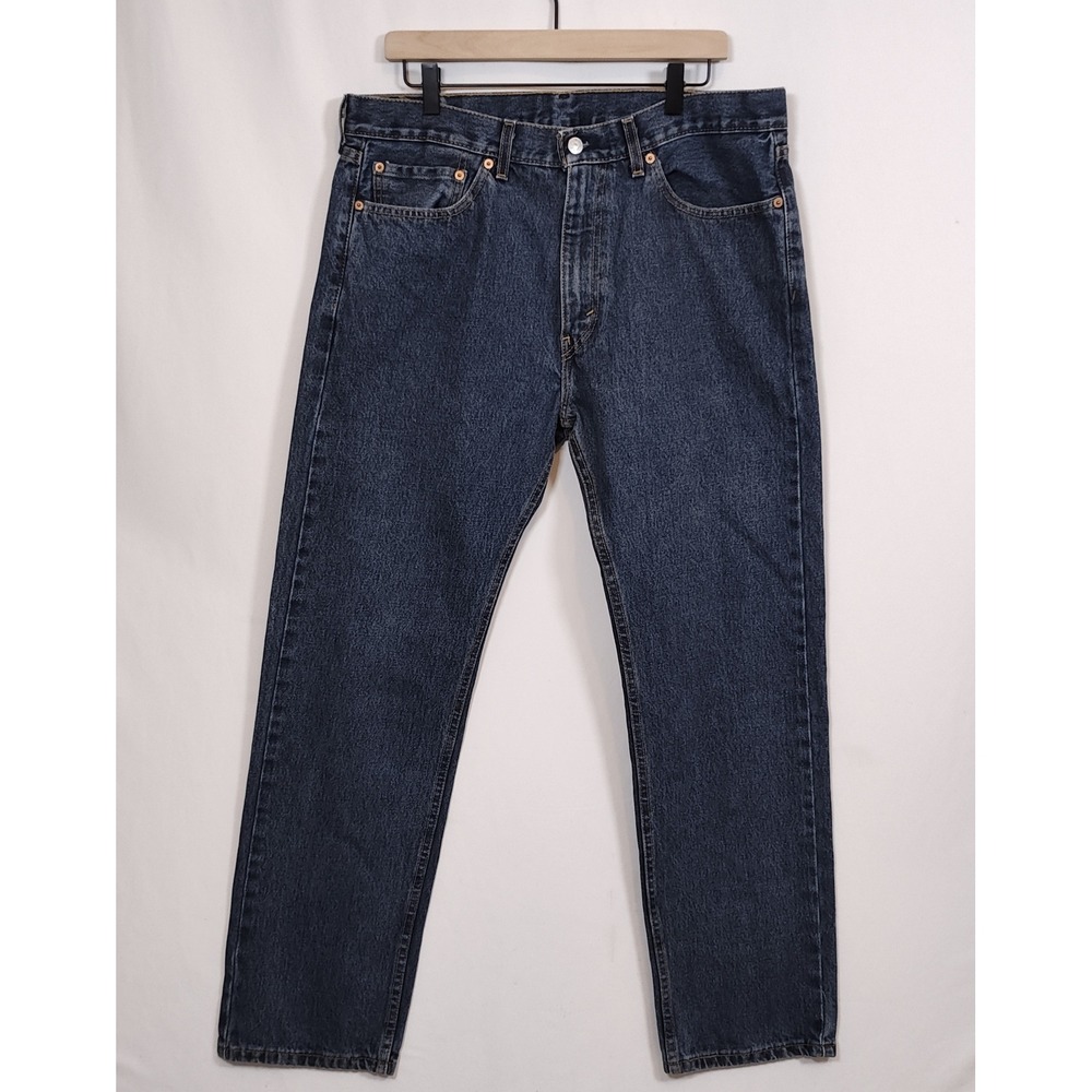 Levi's 505 Jeans Men's 36x32 Dark Wash Regular Fit Straight Leg Denim